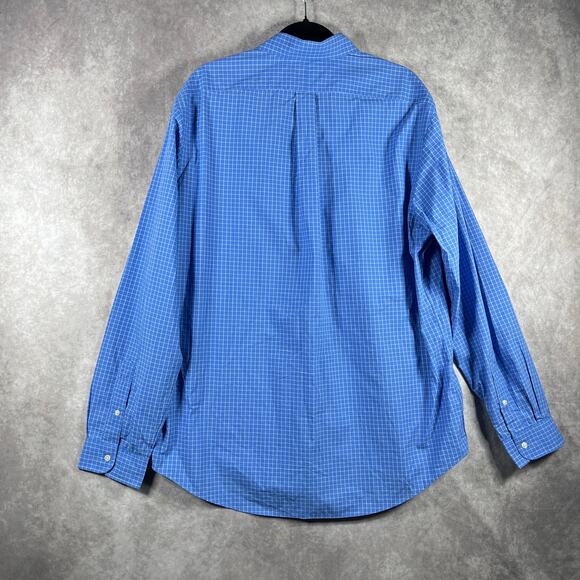 Ralph Lauren Dress Shirt Mens XL Blue White‎ Checkered Button Down Long Sleeves - Picture 5 of 10